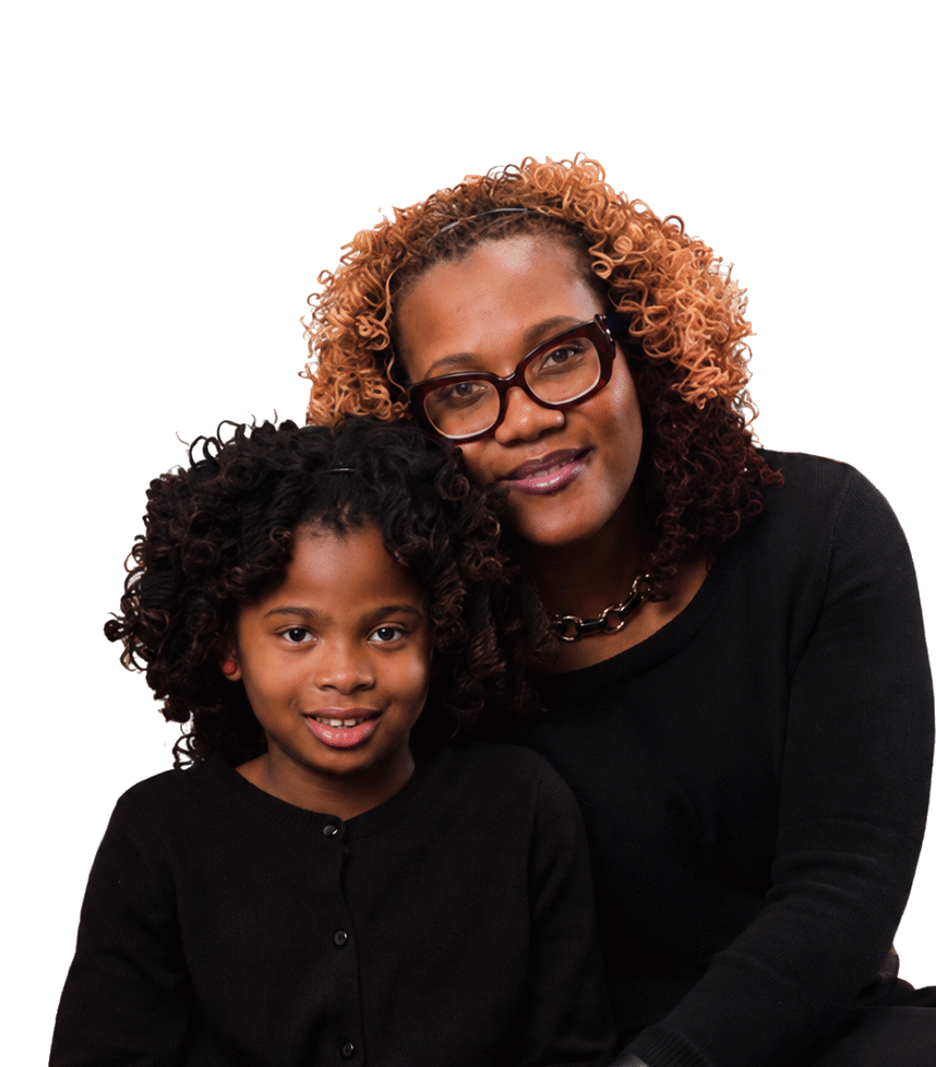 Mother and daughter showcasing healthy natural locs